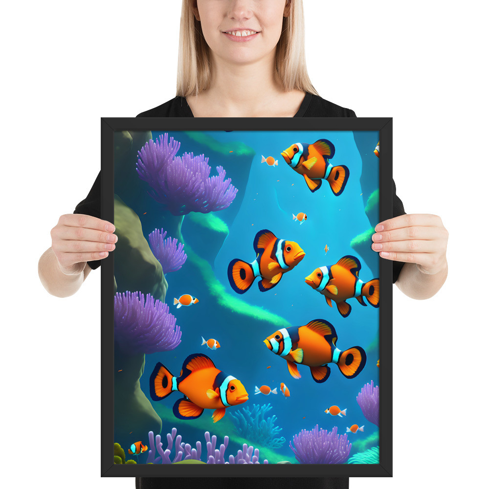 Clownfish - 16" x 20" Framed Poster