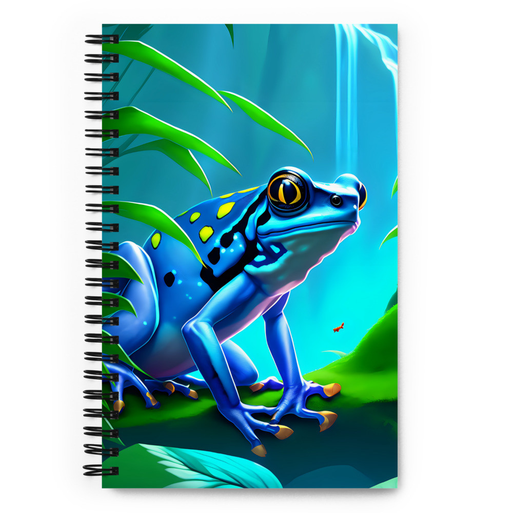 Blue Dart Frog - Spiral Notebook