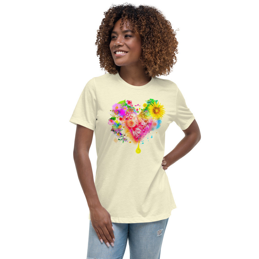 Flower Heart - Women's Relaxed Tee