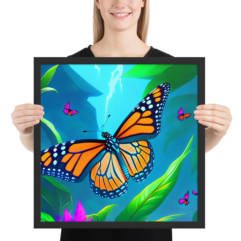 Monarch Butterfly - 18" x 18" Framed Poster