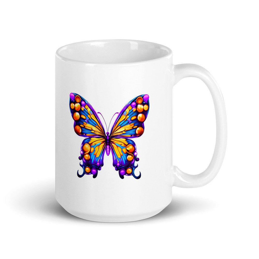 Purple Butterfly - White Glossy Mug