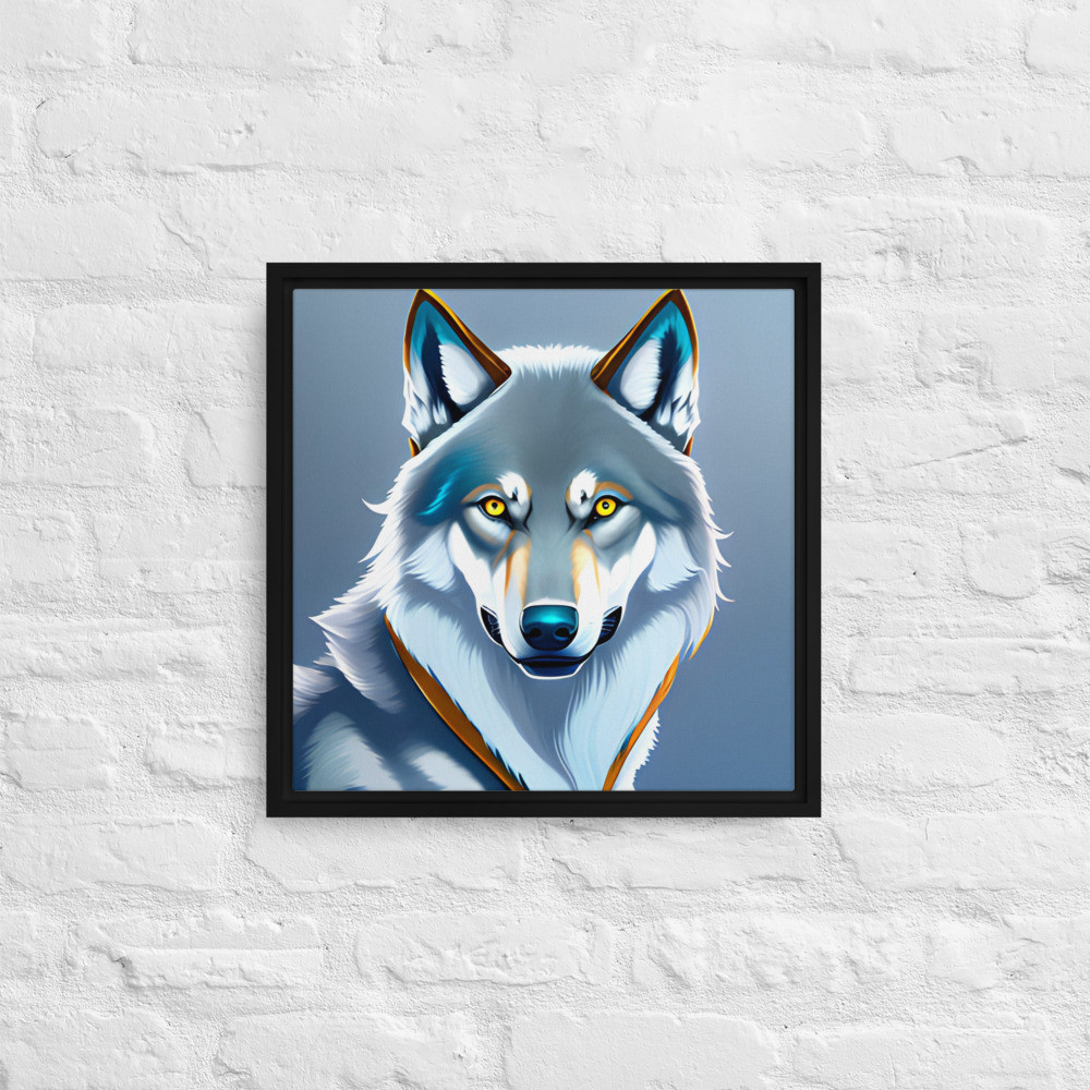 Wolf - 16" x 16" Framed Canvas Art