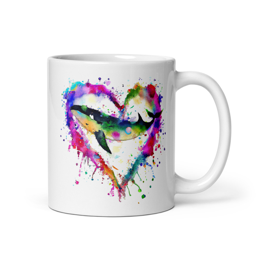 Whale Heart - White Glossy Mug