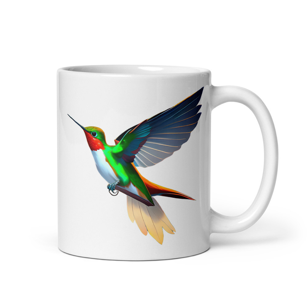 Hummingbird - White Glossy Mug