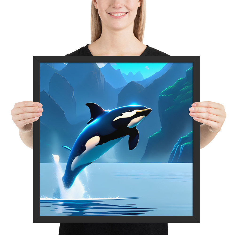 Orca Whale - 18" x 18" Framed Poster