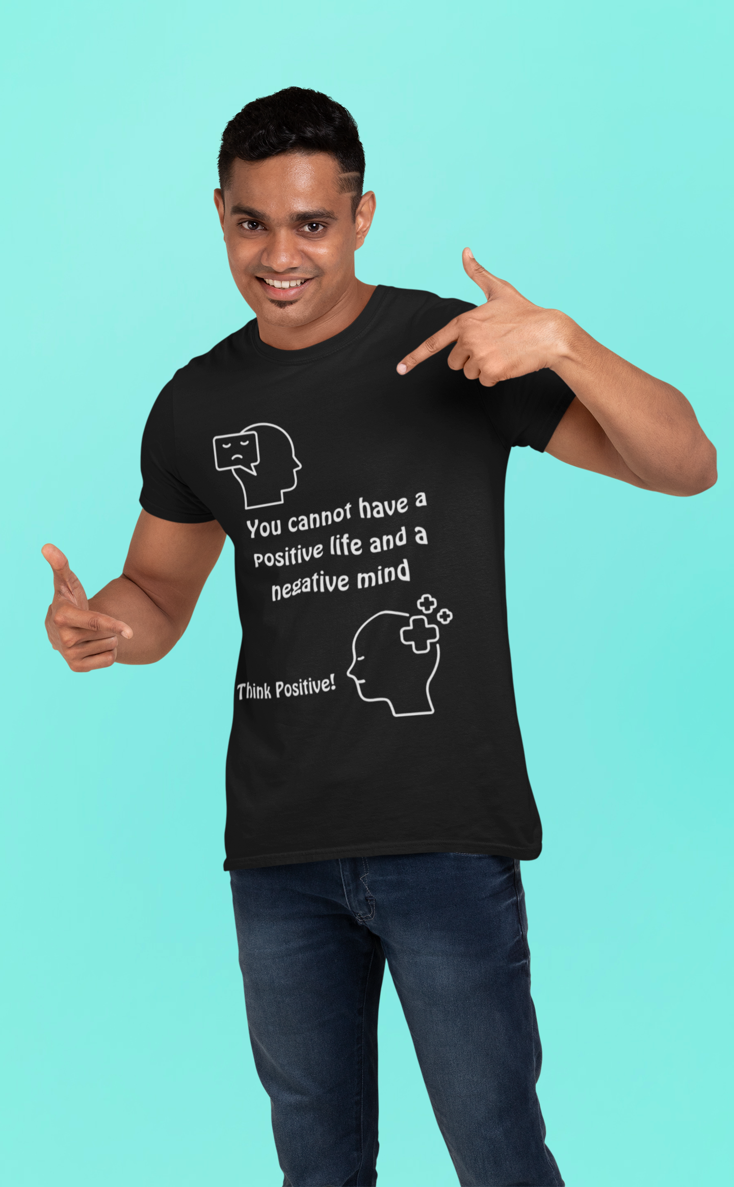 Think Positive - (White text variation) Unisex Softstyle T-Shirt