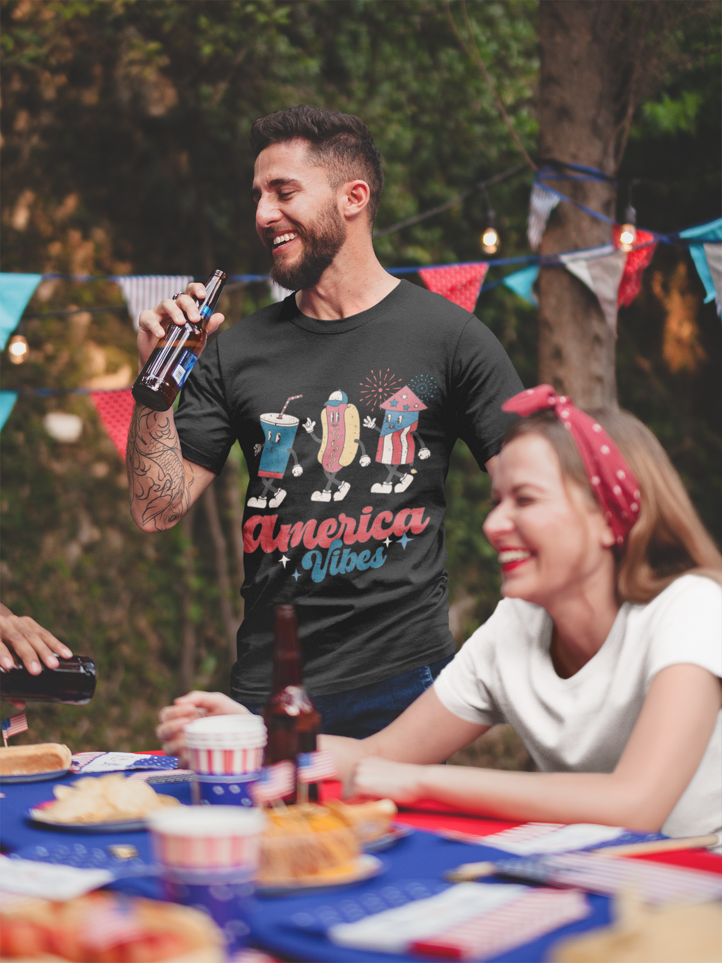 America Vibes -  (July 4th Design) - Unisex Ultra Cotton Tee