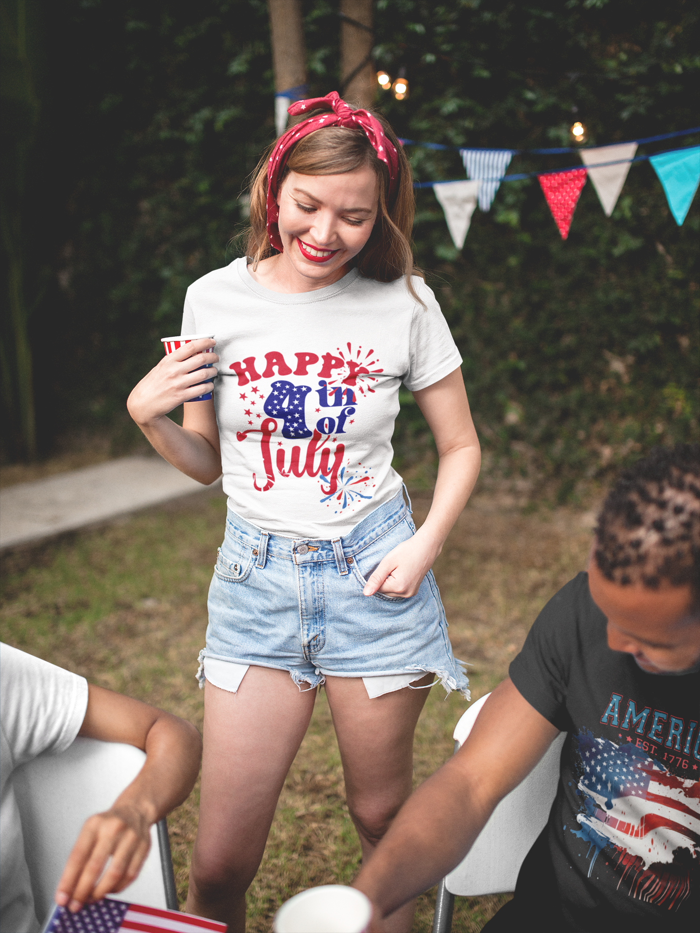 Happy 4th of July -  (July 4th Design) - Unisex Ultra Cotton Tee