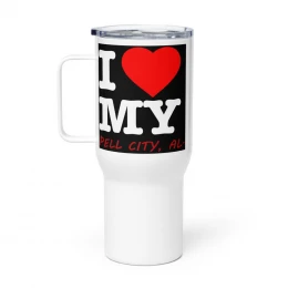 Travel mug with a handle