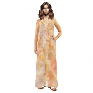 Halter Backless  Dress Peachy.