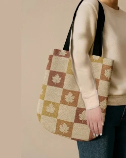 Fall Leaves Woven Tote Bag