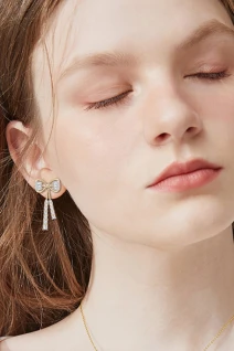 Bow Earrings 1.12 Carat Moissanite