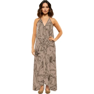 Halter Backless  Dress Peachy.