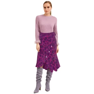 Flounce Skirt with Ruffled Hem