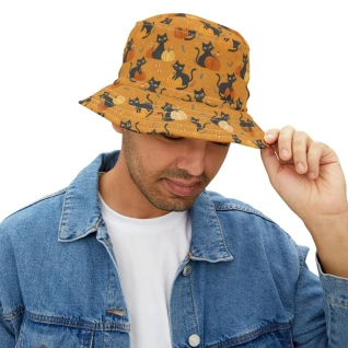 Autumn Cat Bucket Hat,
