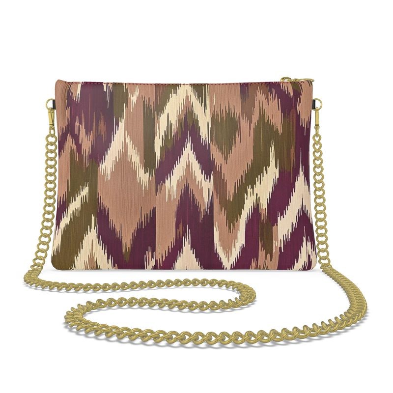 Crossbody Bag with Chain Strap.Ikat