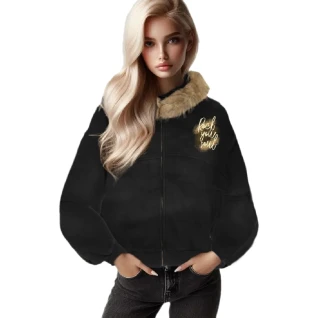 Sun Fade Boxy Detachable Fur Zip Hoodie