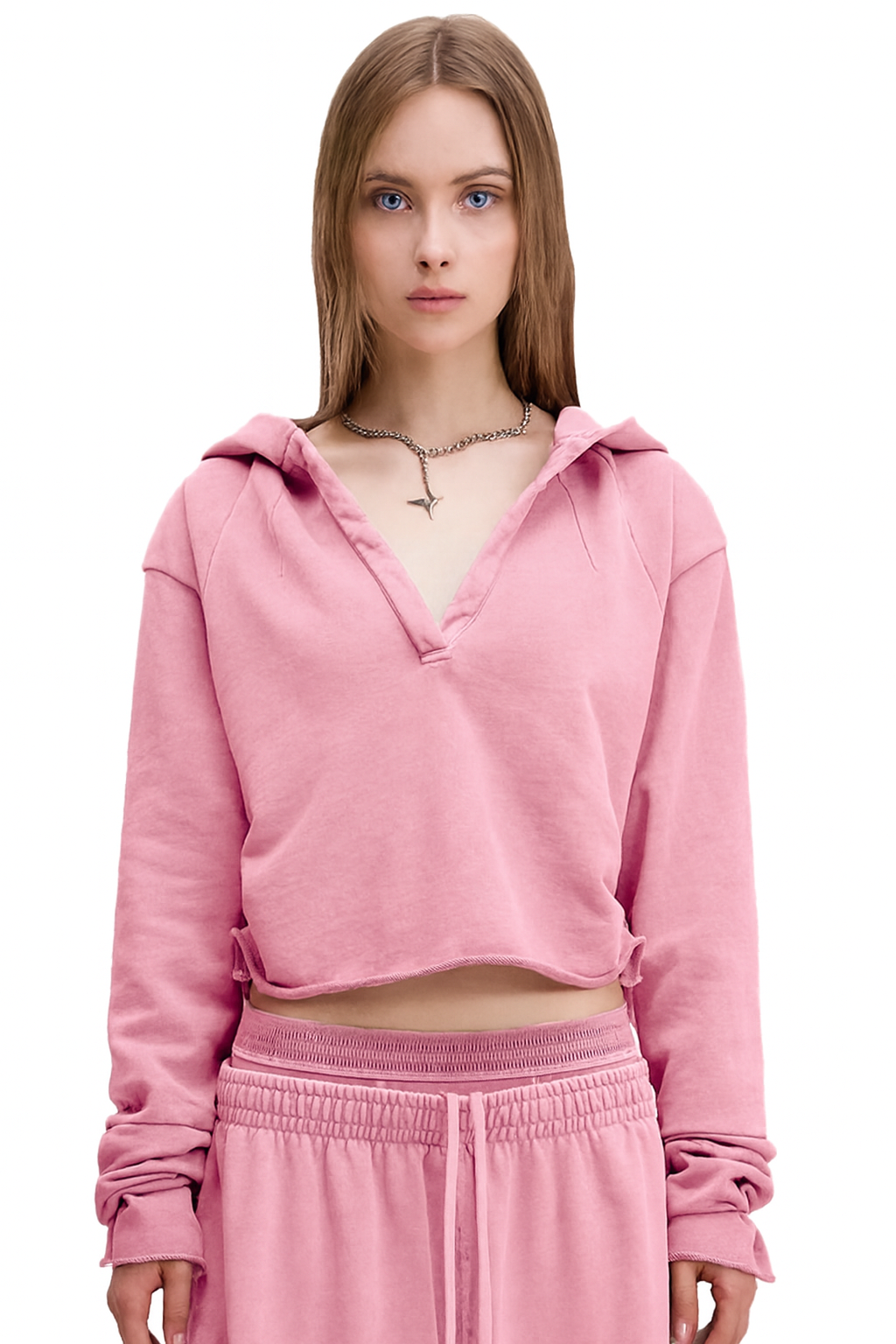 Vintage Washed Raw Edge Hoodie
