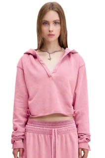 Vintage Washed Raw Edge Hoodie