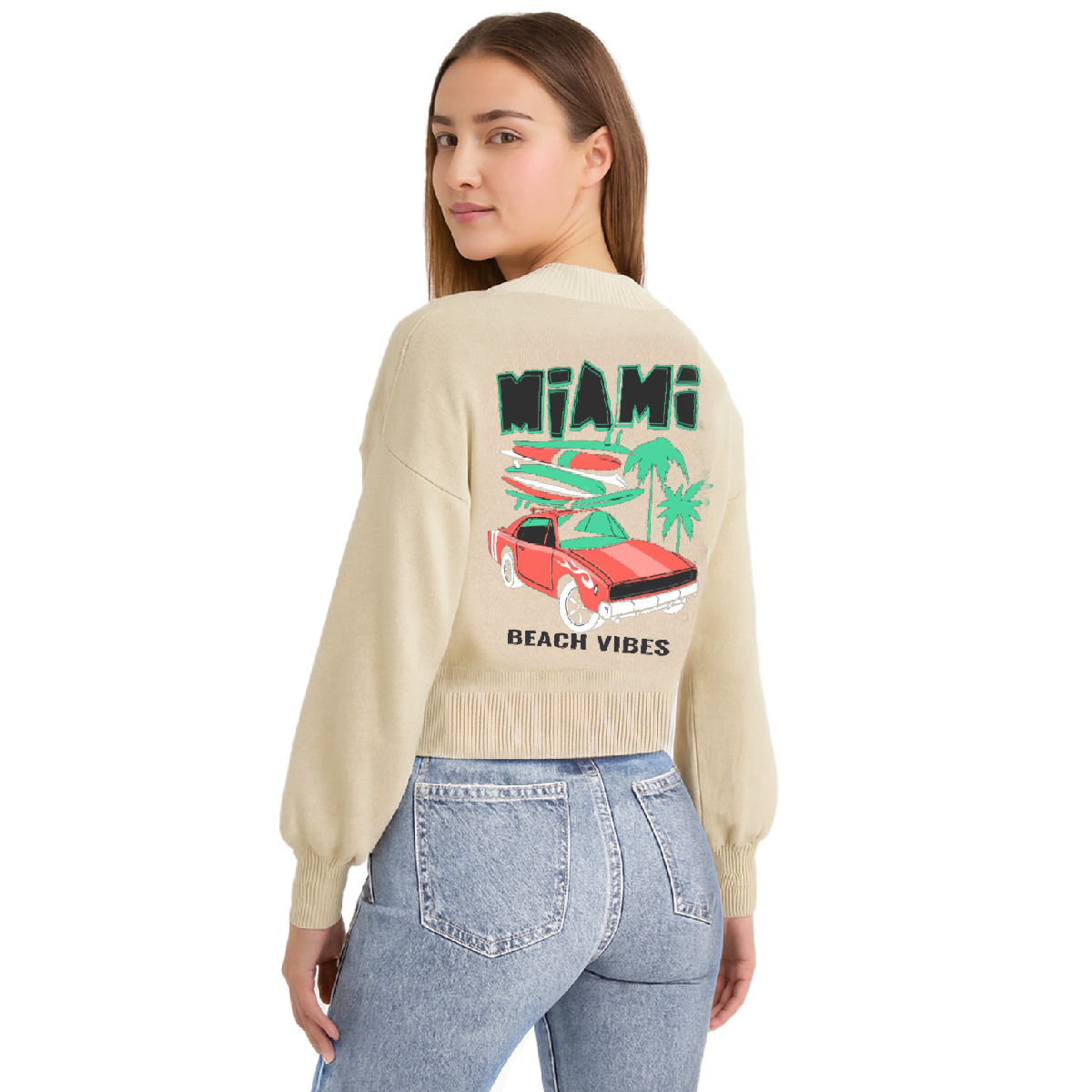 Balloon Sleeve Cotton Sweater