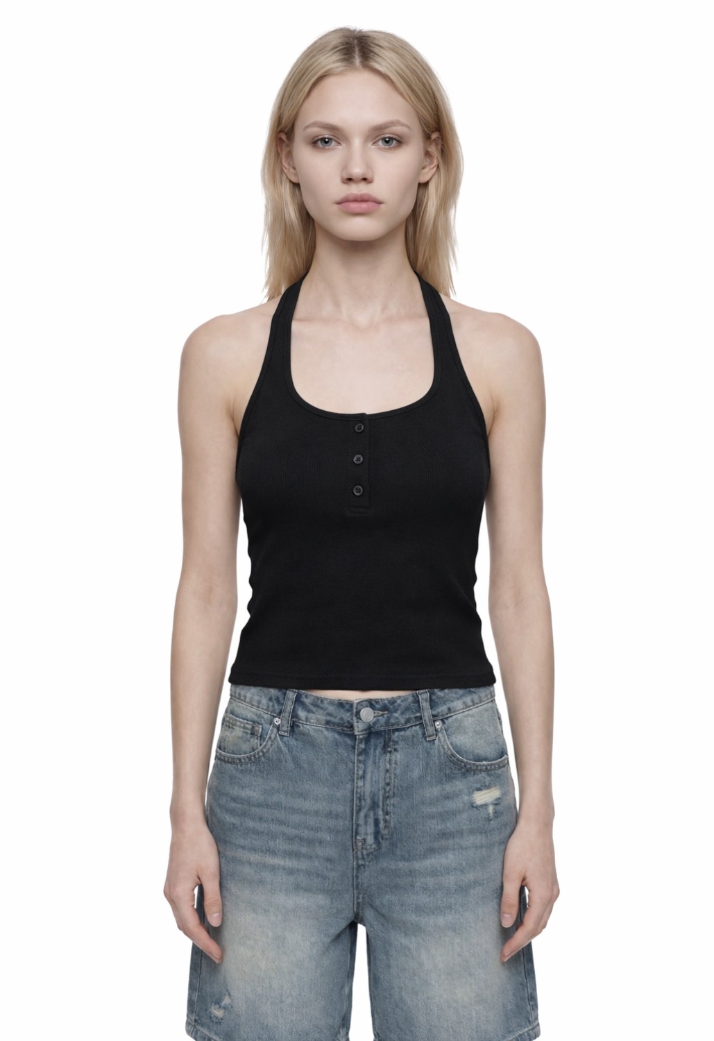 Backless Henley Tank Top