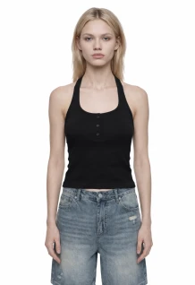 Backless Henley Tank Top