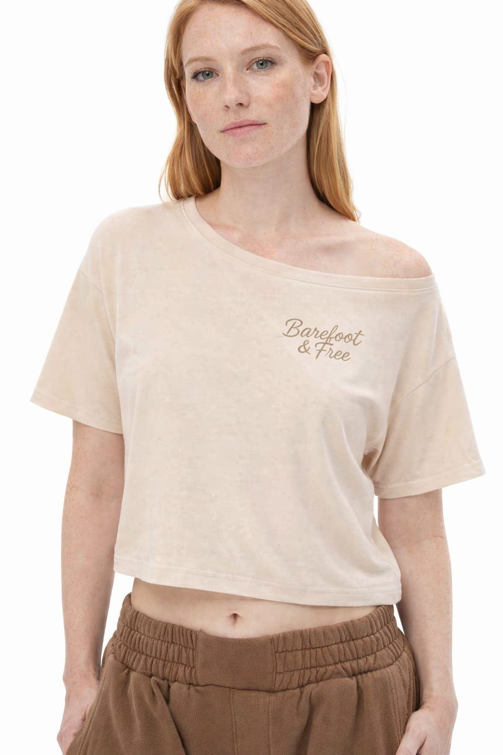 Asymmetric Shoulder Cotton Tee