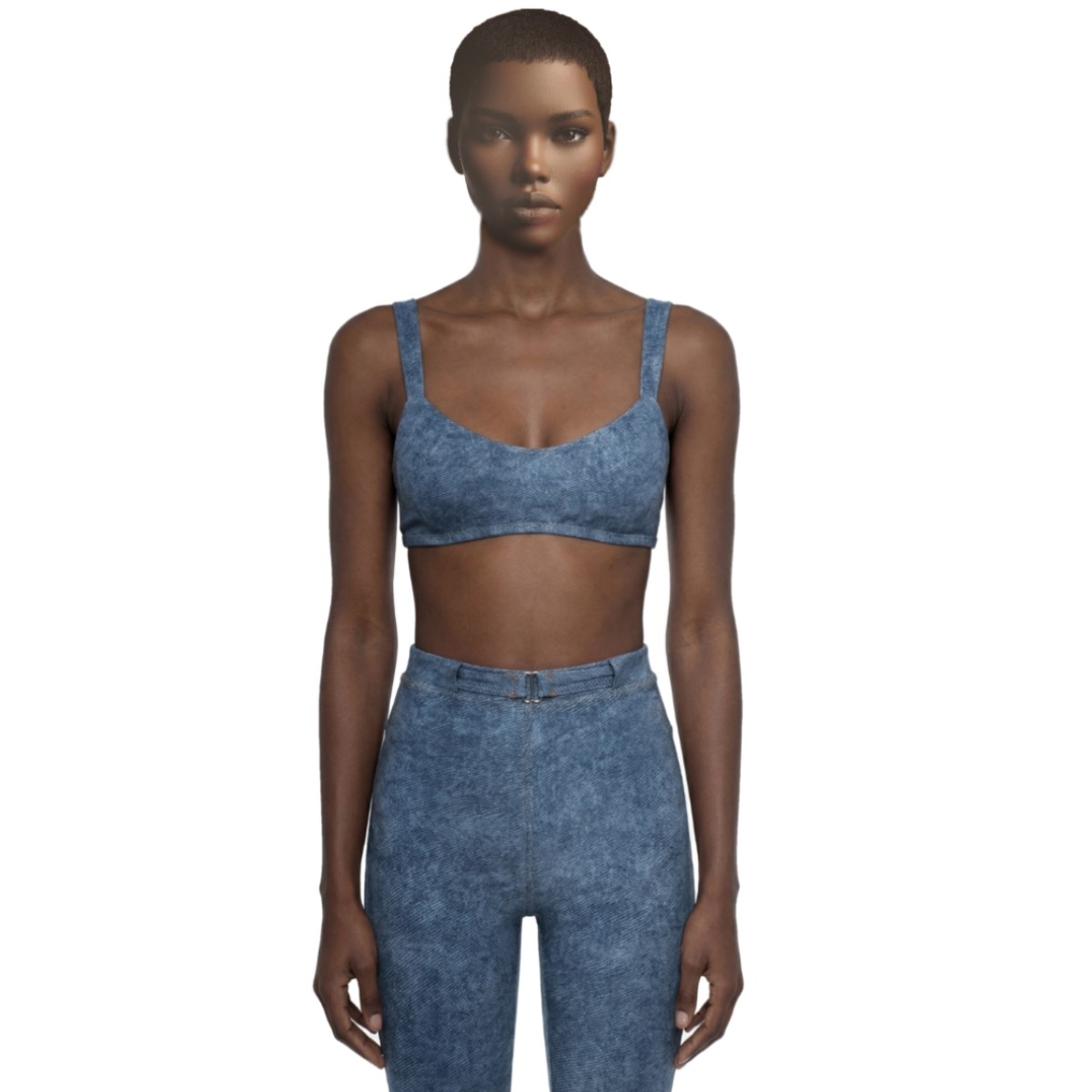 Faux Denim Sports Bra