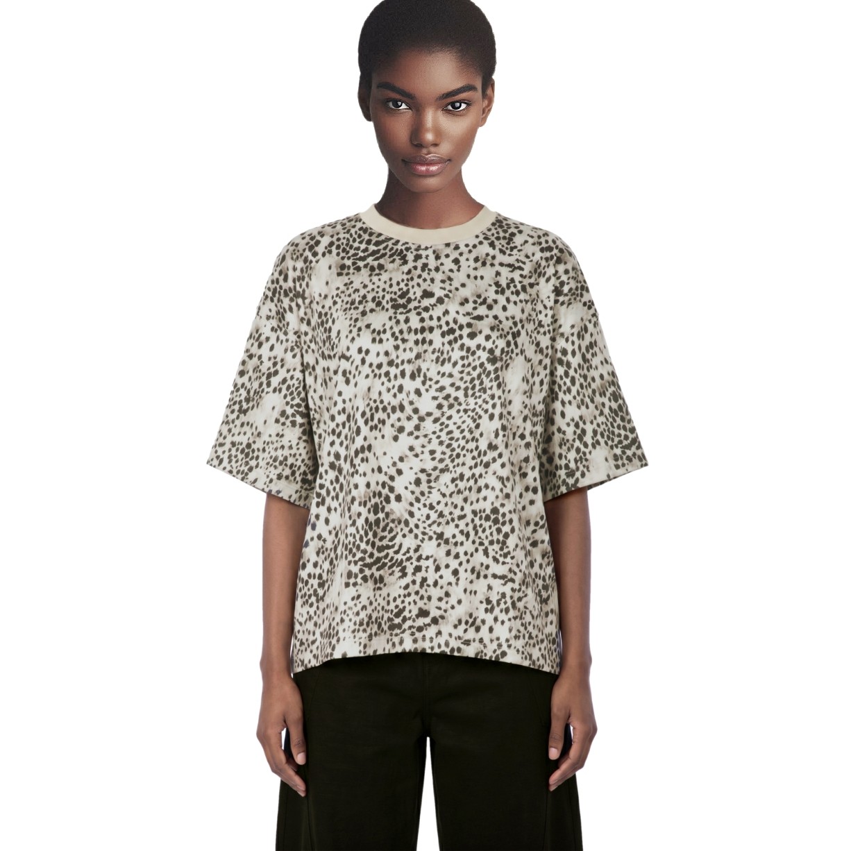 Leopard Print Boxy Cotton Tee