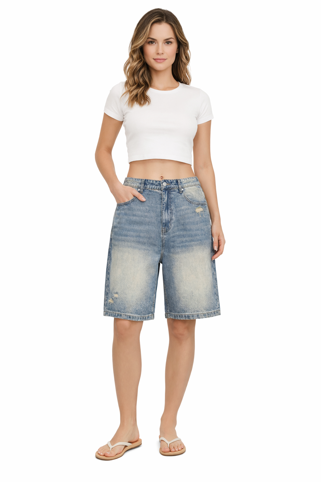 Baggy Denim Long Shorts