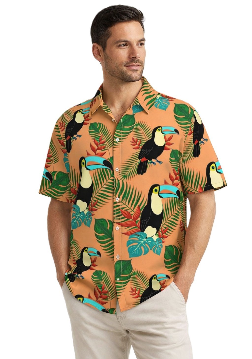 Mens Short Sleeve Shirt Toucans