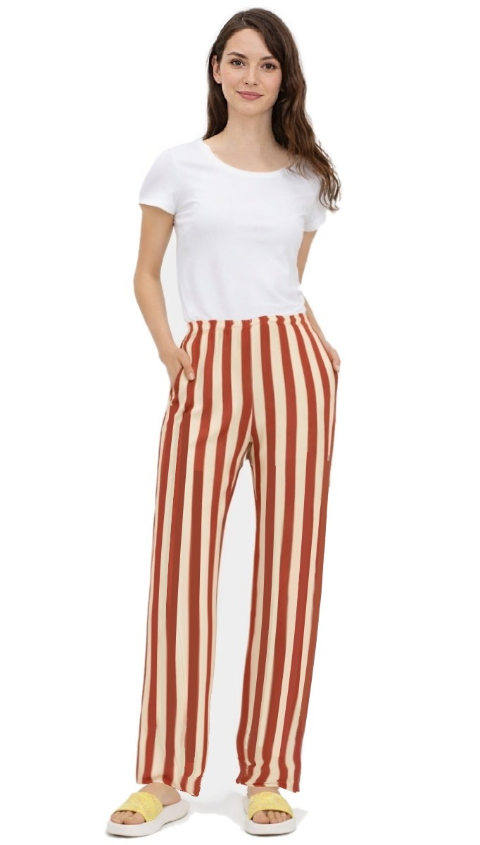 Relaxed Poplin Striped Pants