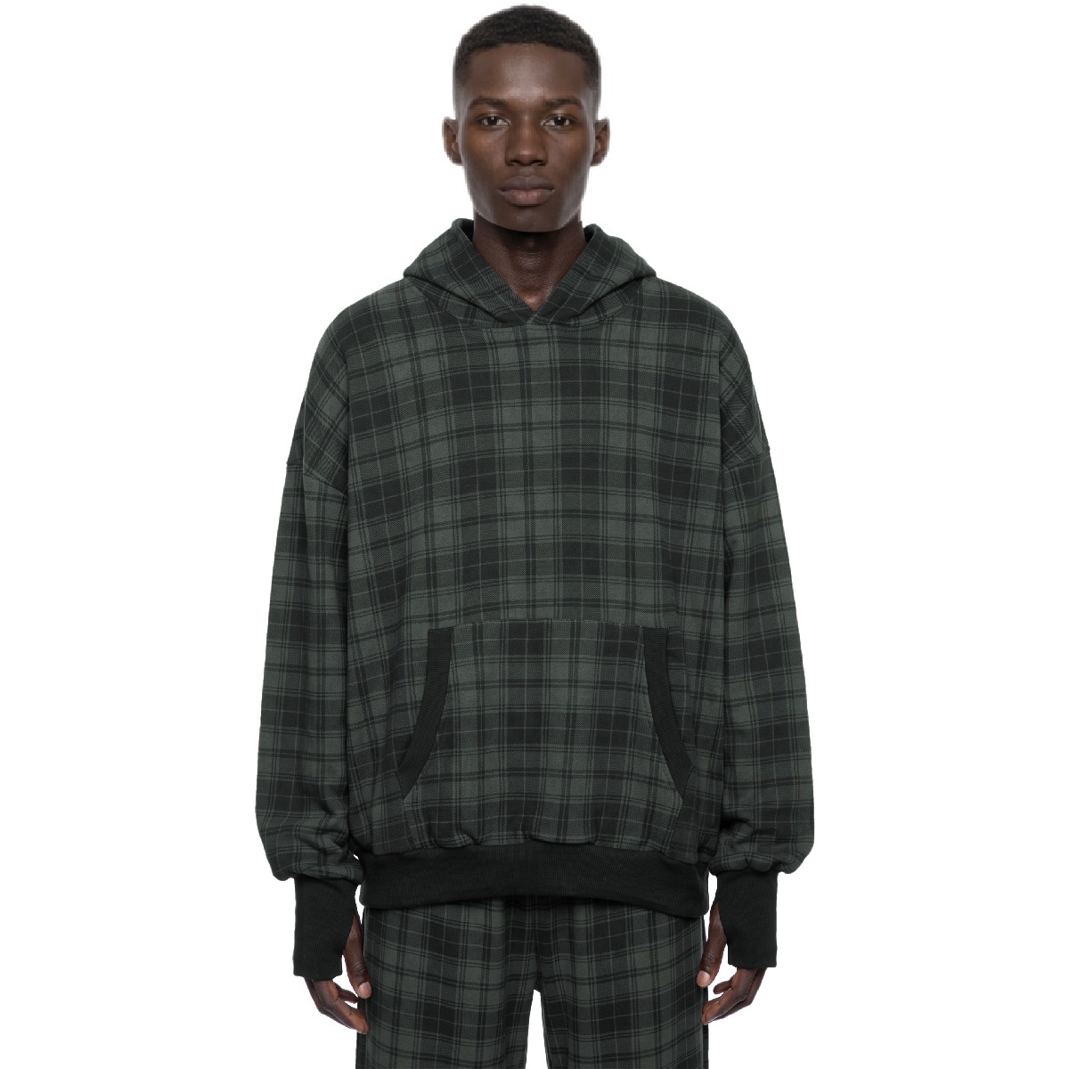 Plaid Color Block Hoodie