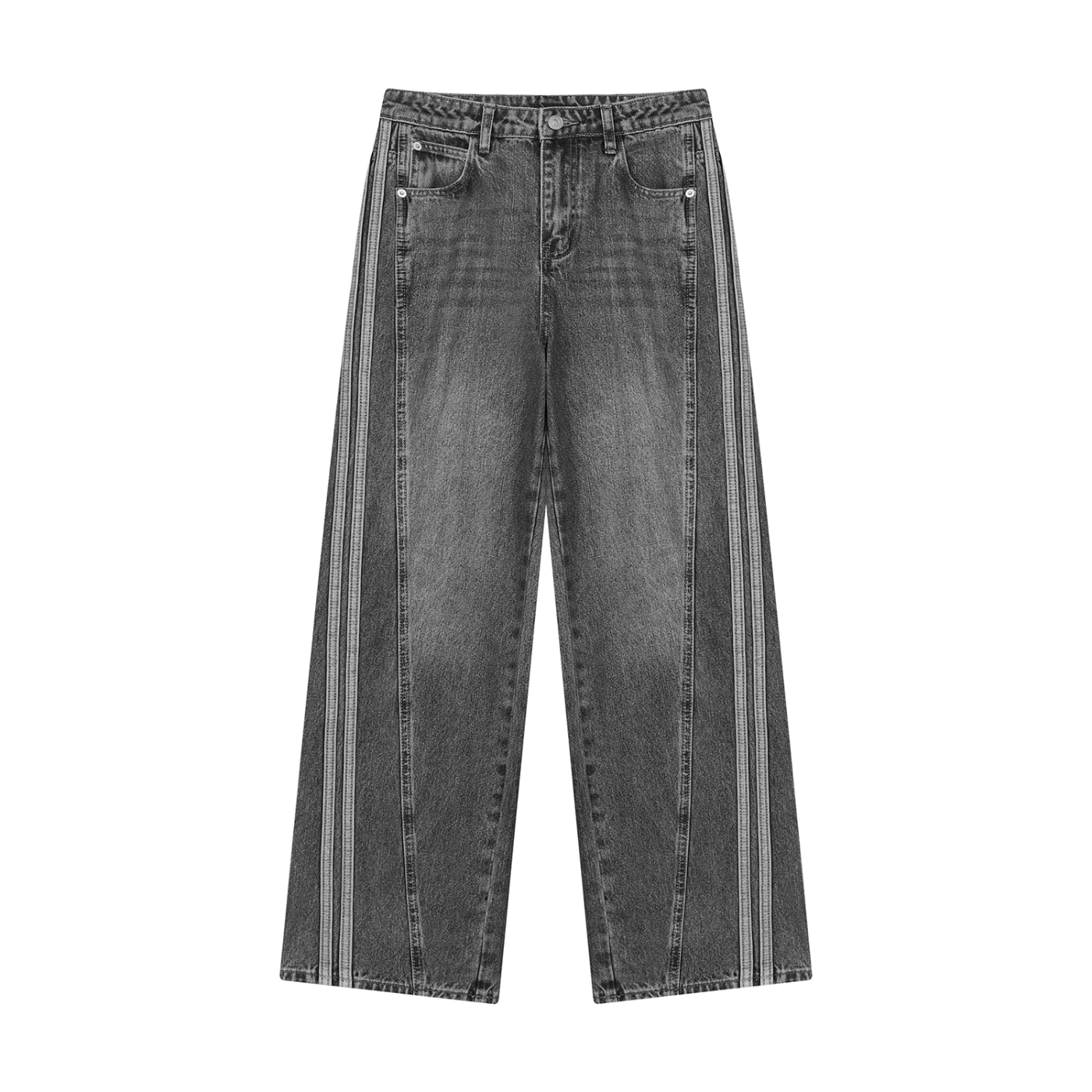 Wide Leg Denim Patchwork Jeans
