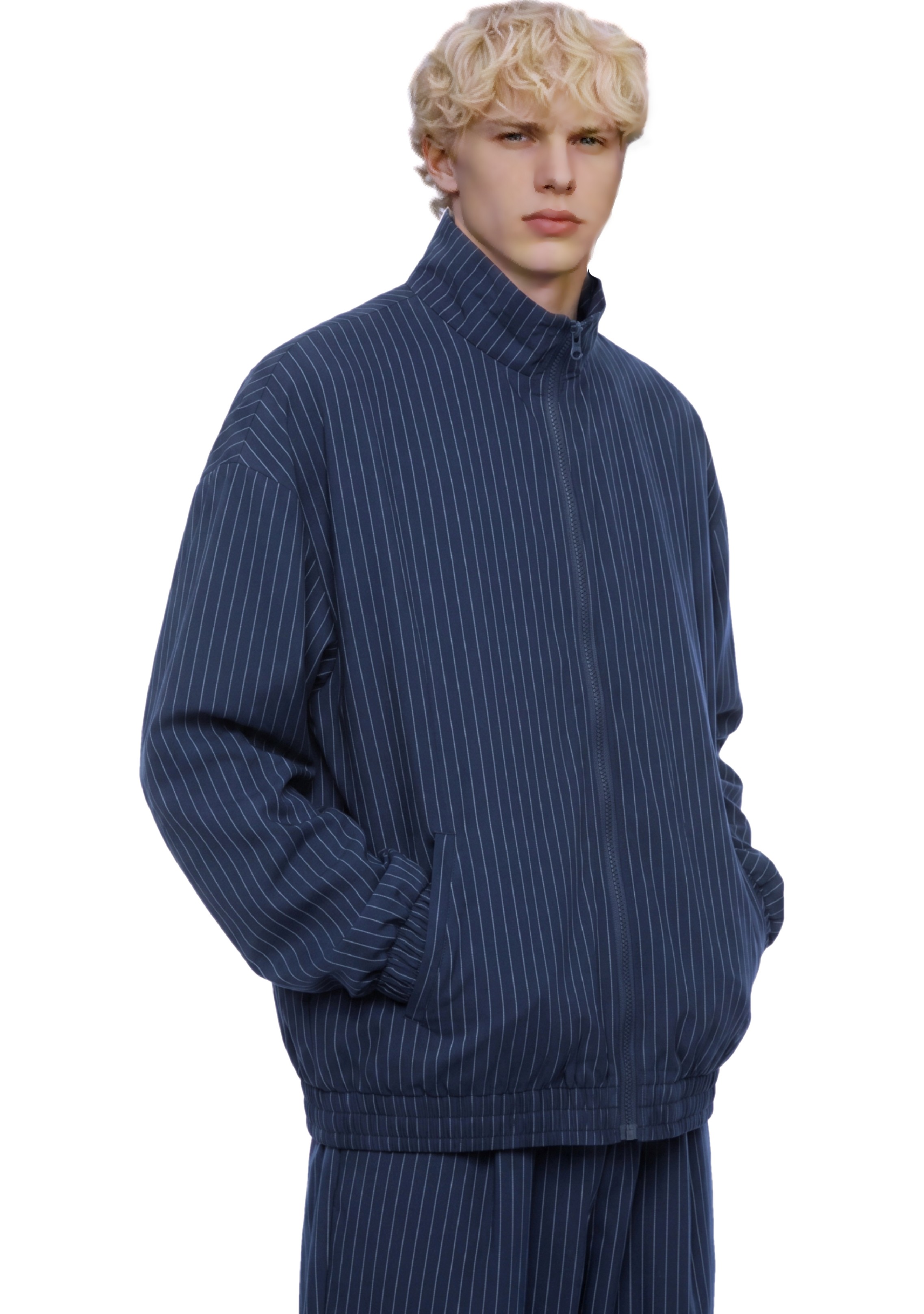 Striped Full-Zip Track Jacket