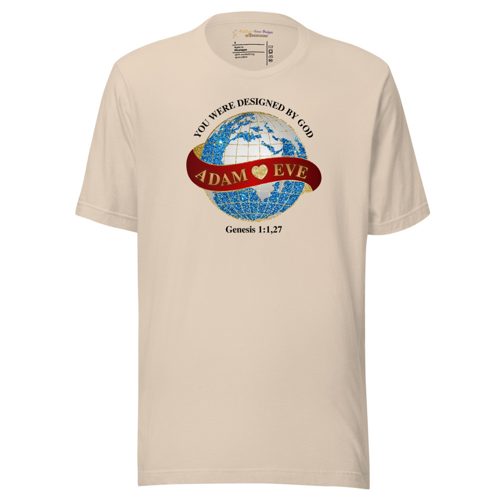 You Were Designed By God, Adam and Eve - Unisex Short Sleeve Tee