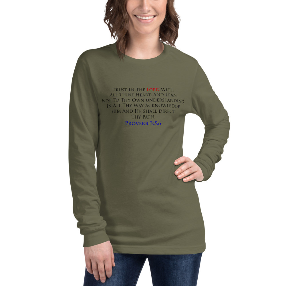 Pedahzur Bvine Designs Unisex Long Sleeve Tee Learn to trust your Heart to God Proverbs 3:5,6