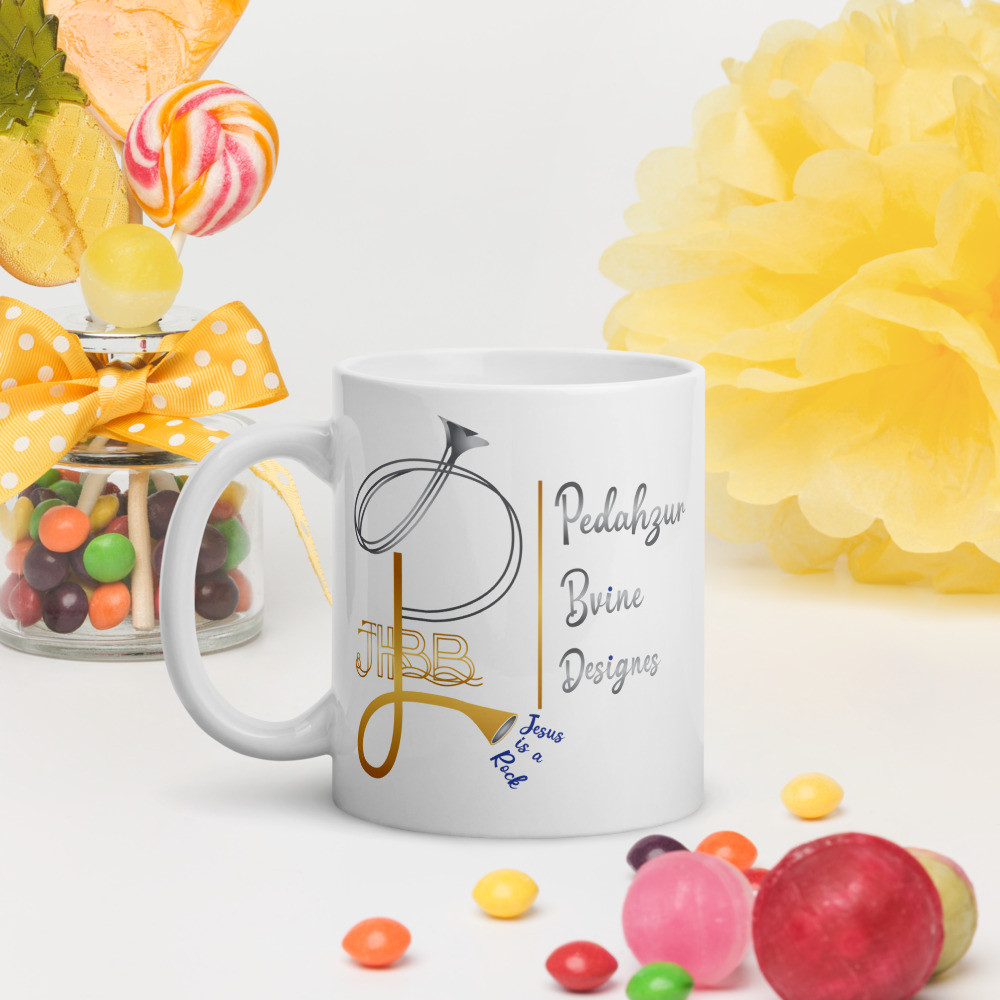 Pedahzur Bvine Designs White glossy mug  give a Cup OF Love any occasion