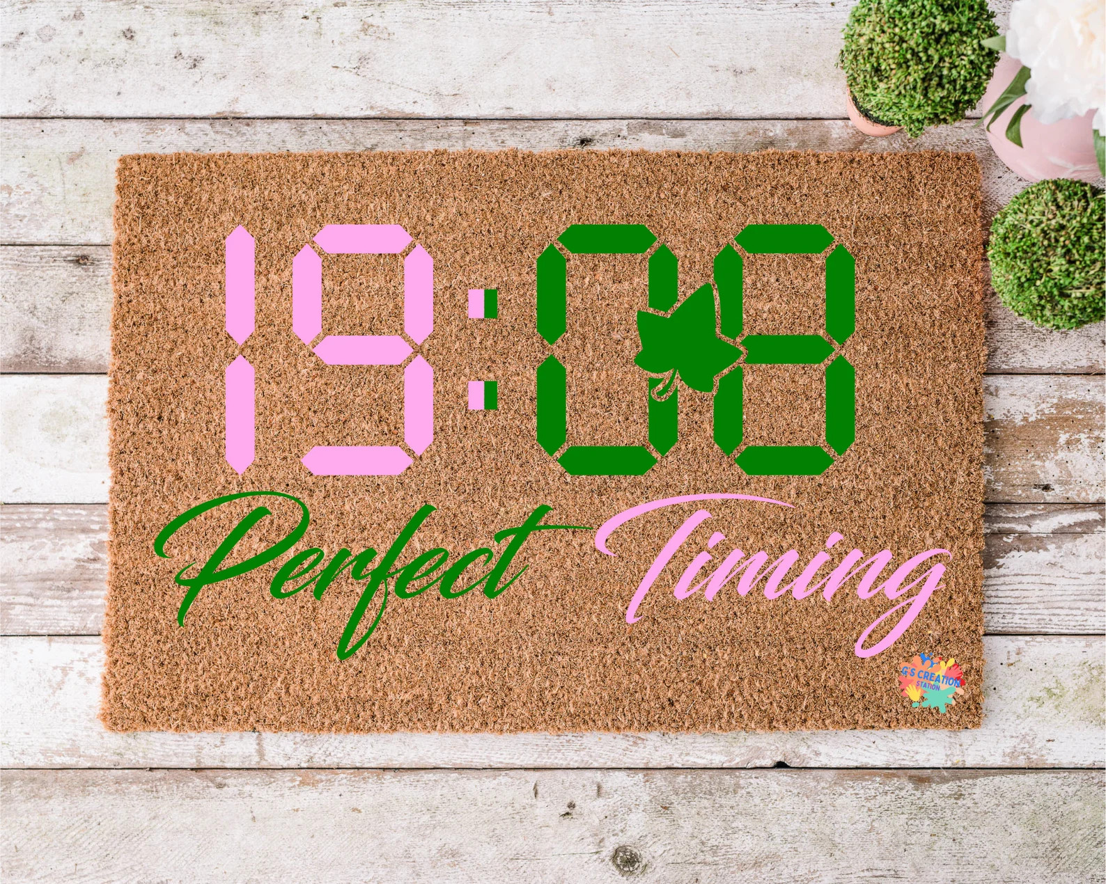 Alpha Kappa Alpha Perfect Timing 1908 Doormat