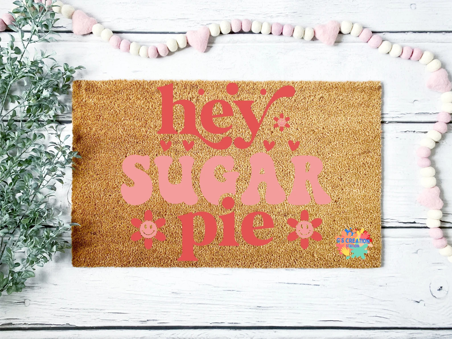 Hey Sugar Pie Valentine Doormat