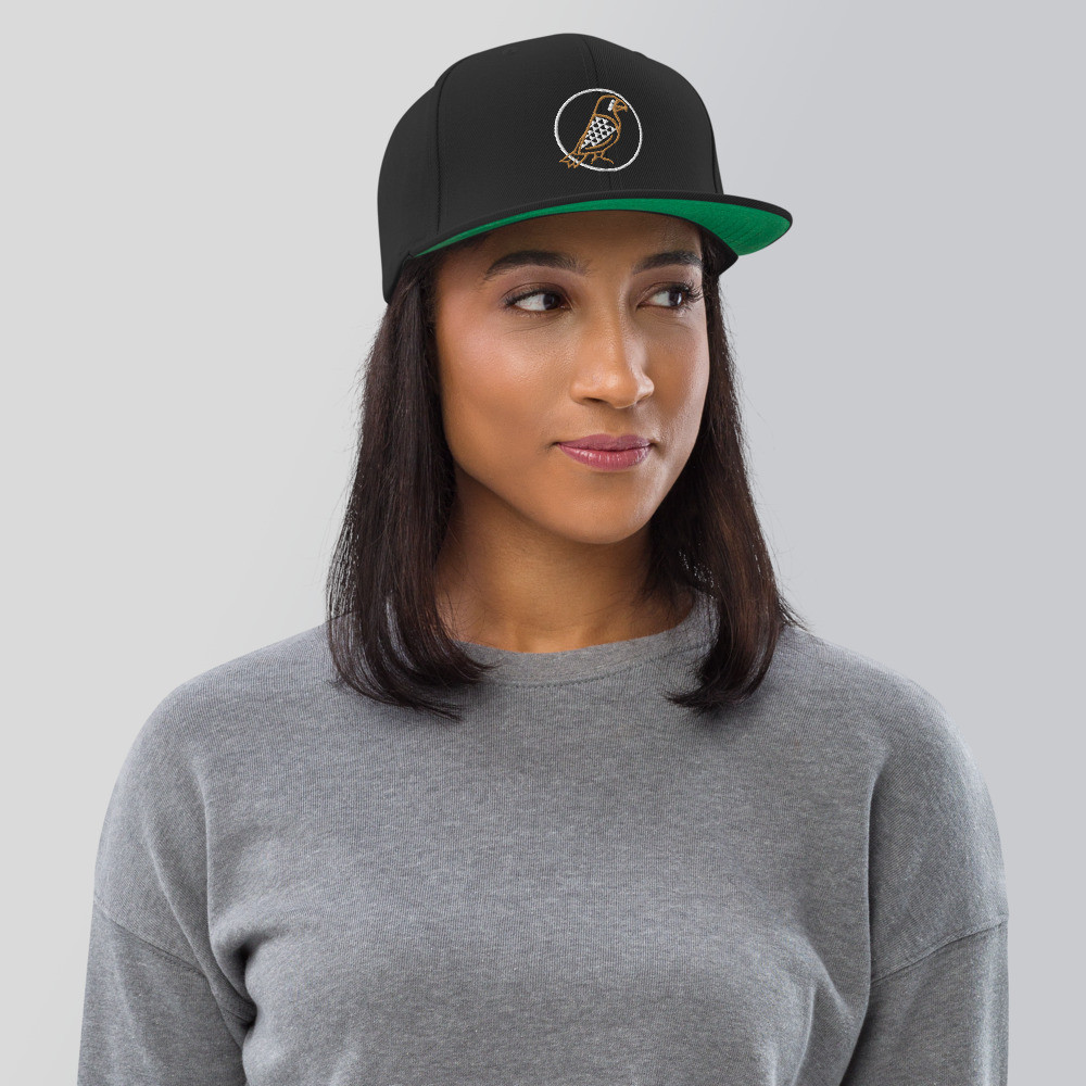 White Logo Snapback Hat