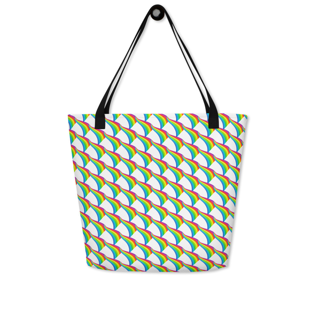 Rainbow Print Large Tote Bag