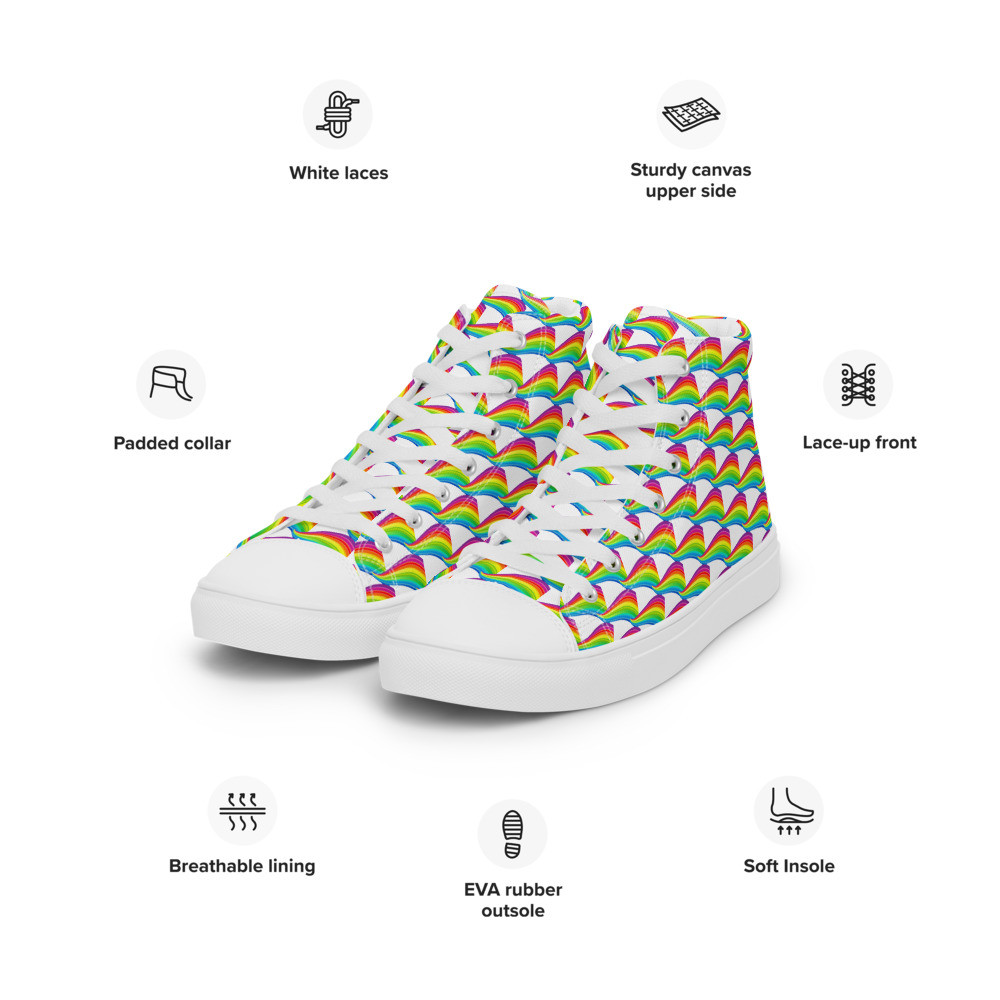 Rainbow Men’s High Top Canvas Shoes