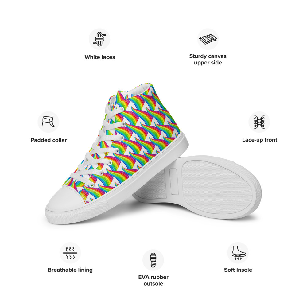 Rainbow Women’s High Top Canvas Shoes