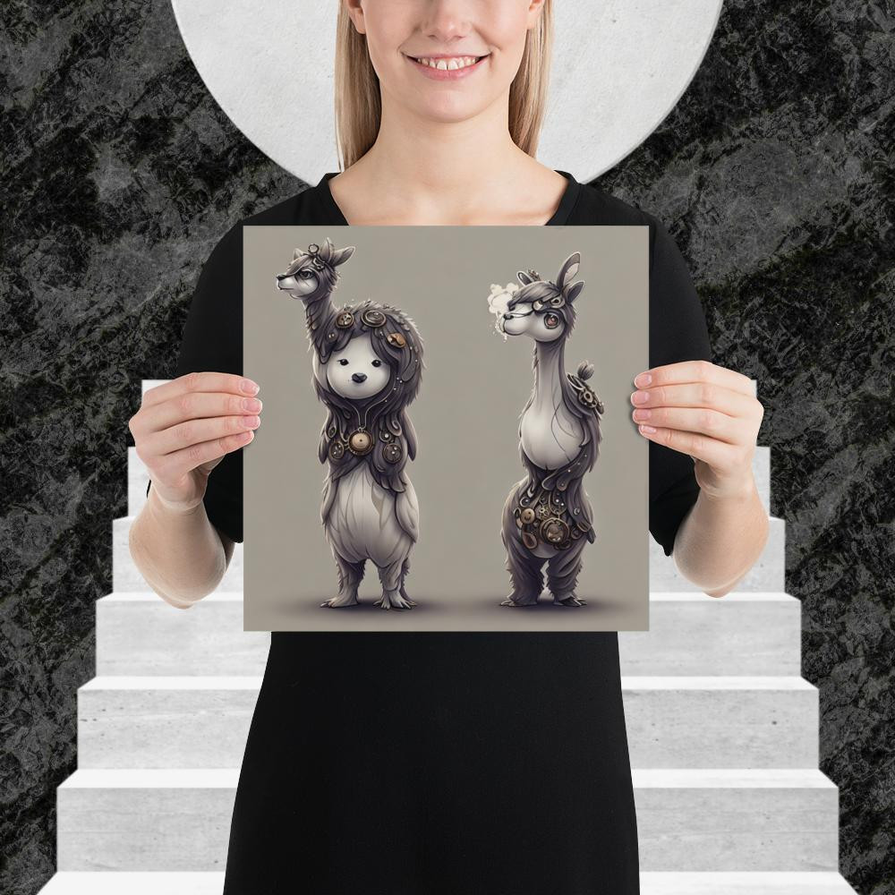 Poster Alpaca Steampunk Cute