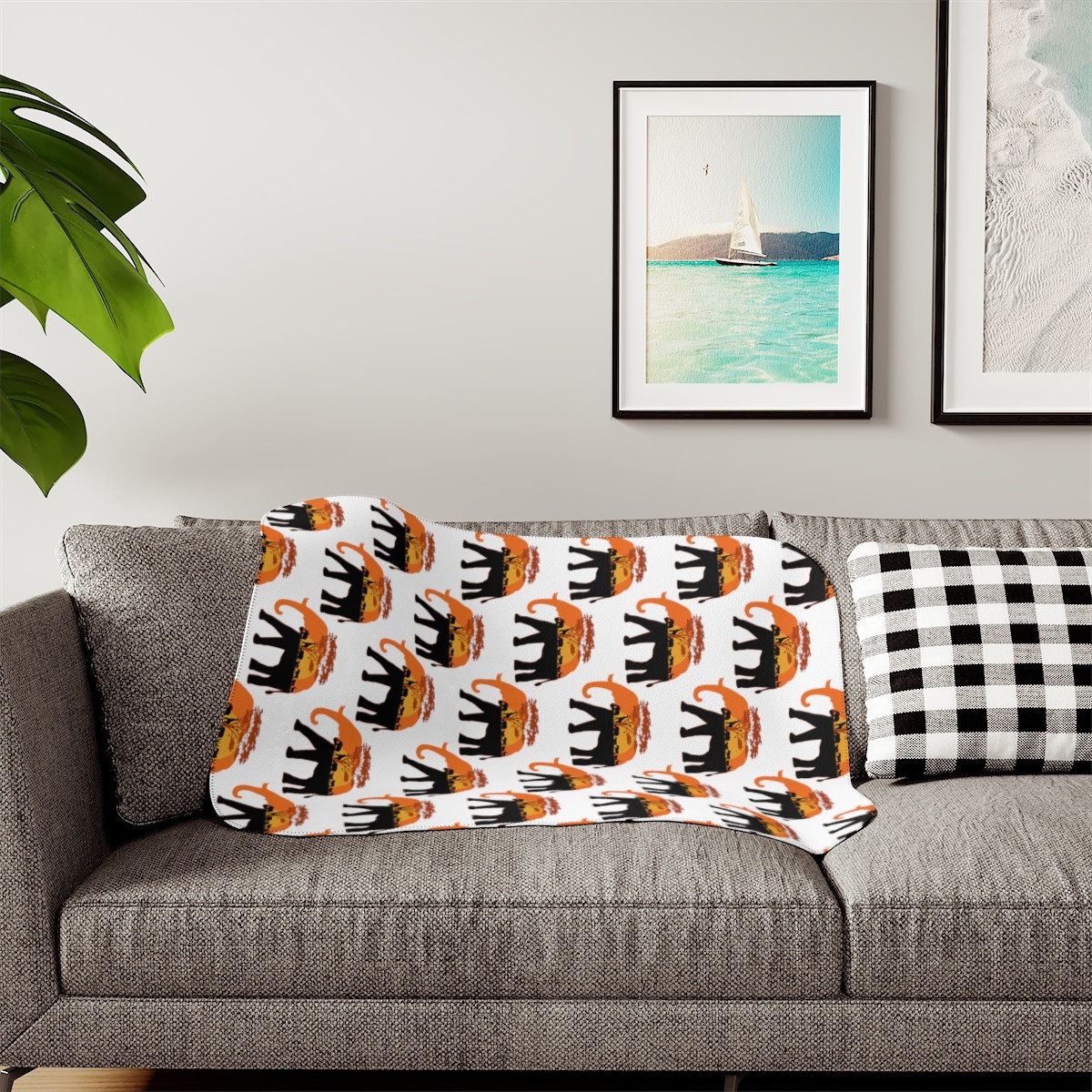 "Protect the Earth" - Environment -  Sherpa Blanket - Beige or Grey (30"x40")