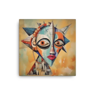 Cubist Face №1 Canvas Print - 12'' x 12'' (30.48 cm x 30.48 cm)