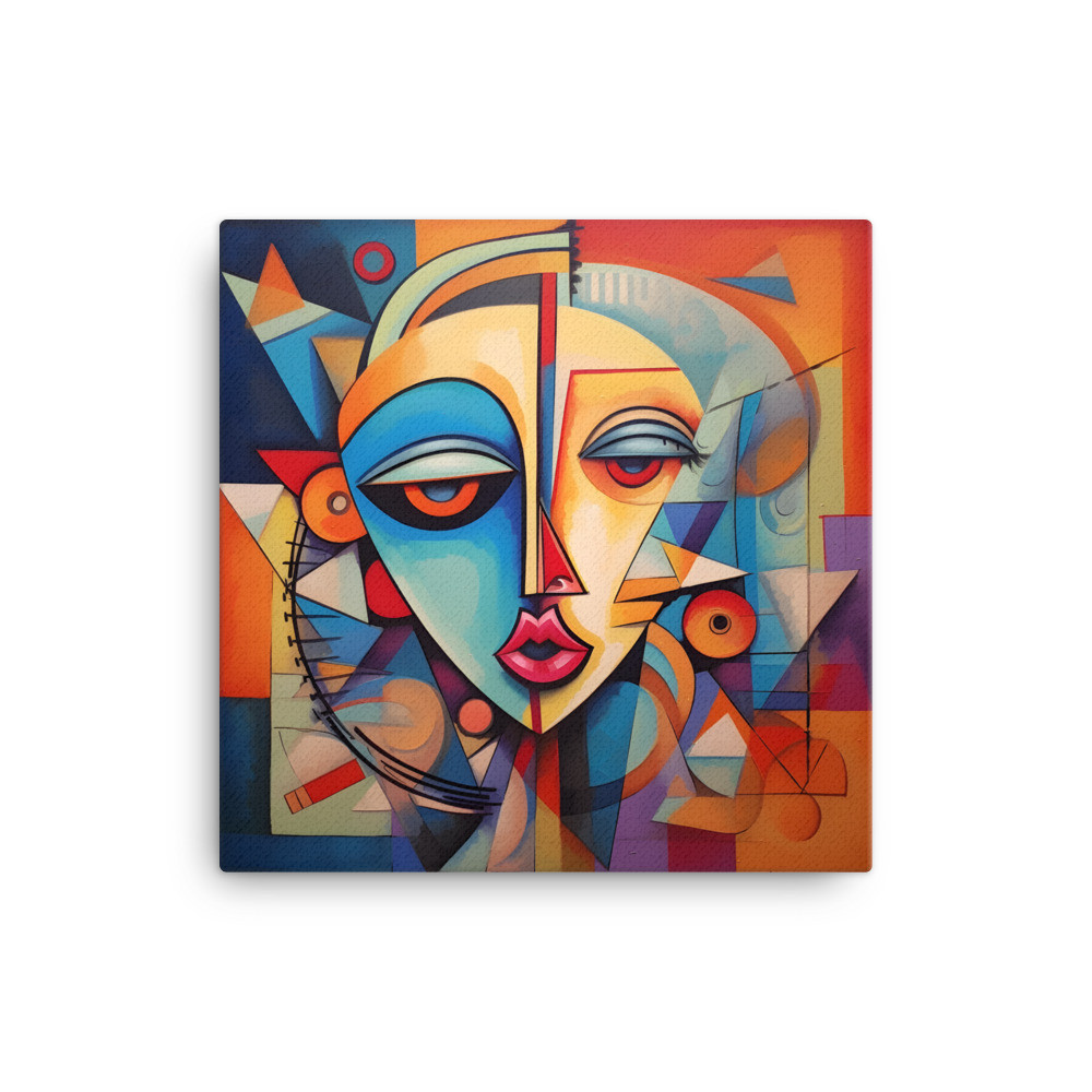 Cubist Face №2 Canvas Print - 12'' x 12'' (30.48 cm x 30.48 cm)