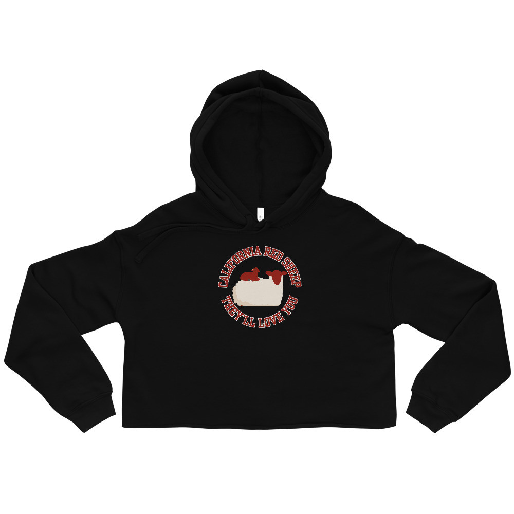 California Red Sheep They'll Love You Crop Hoodie