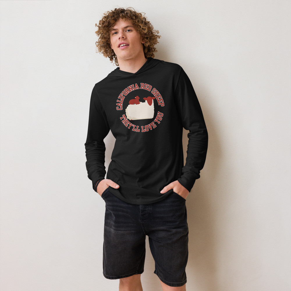 California Red Sheep They'll Love You Hooded long-sleeve tee